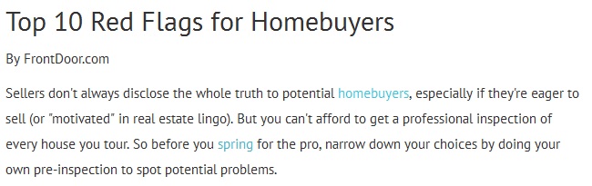 Red Flags for Homebuyers