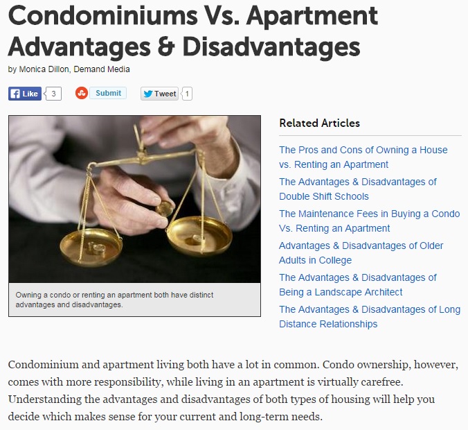 Condominium Vs. Apartment